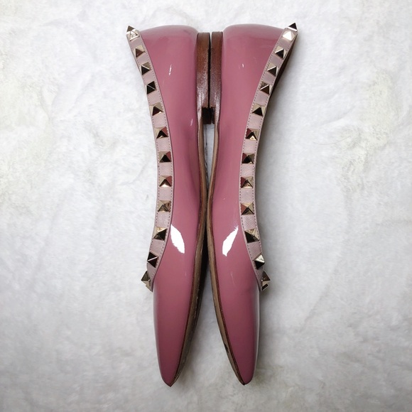 ❤️SOLD❤️Valentino rockstud balle flats rose 36 - Picture 3 of 8